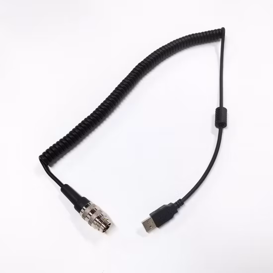 カスタム PU ジャケットコイル状電源コードスパイラルケーブルスプリングワイヤー英国オスプラグと Ie320 C13 メスエンド